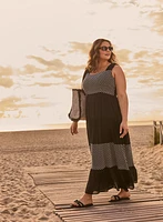 Robe maxi à empiècements en crochet