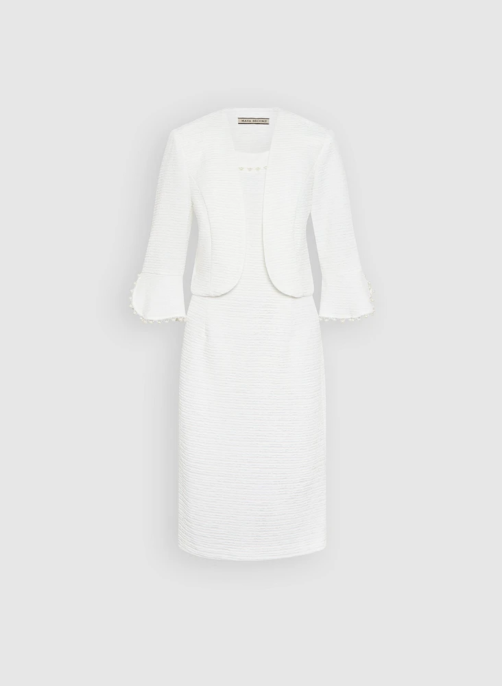Ensemble à robe et veste texturées