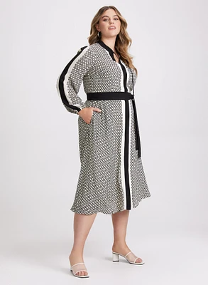 Robe midi à motif géométrique