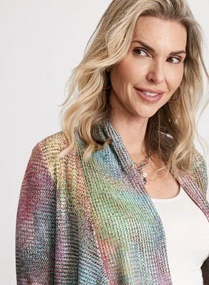 Cardigan ouvert à l'avant motif abstrait