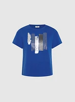 T-shirt à coups de pinceau métalliques