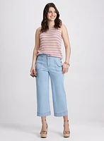 Wide-Leg Pocket Jeans