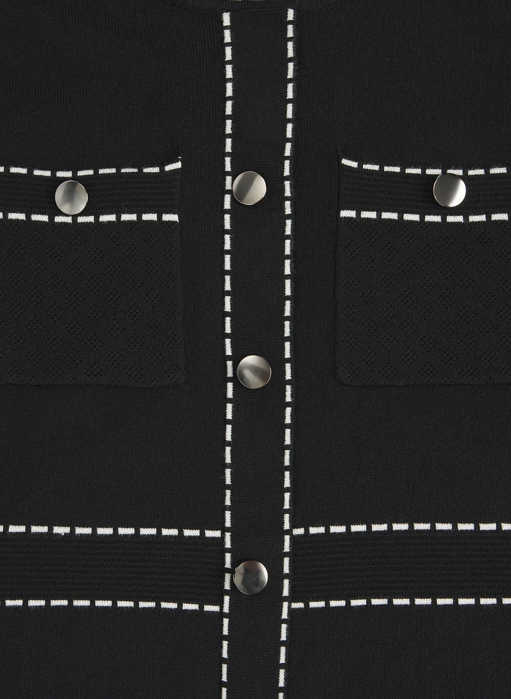 Robe-pull à coutures contrastantes