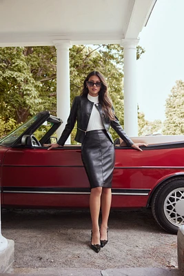 Vegan Leather Pencil Skirt