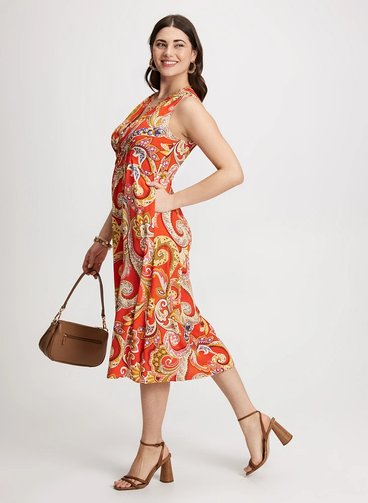 Paisley Print Midi Dress