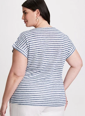 Diagonal Stripe Cap Sleeve Top