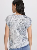 T-shirt chiné à motif paisley