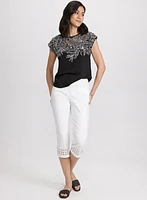 T-shirt à détail en dentelle