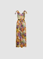 Robe maxi à motif tropical
