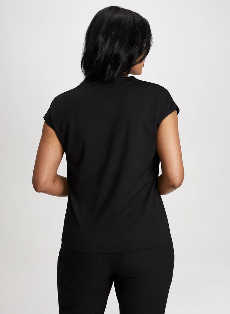 Short Sleeve V-Neck Top