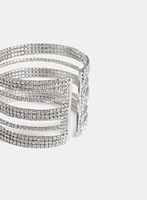 Multi-Row Crystal Cuff Bracelet