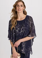 Robe à superposition en chiffon floral