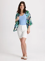 Cardigan ouvert tropical et short à jambe droite