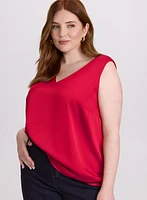 Blouse sans manches en satin