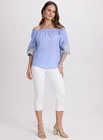 Embroidered Off-Shoulder Blouse
