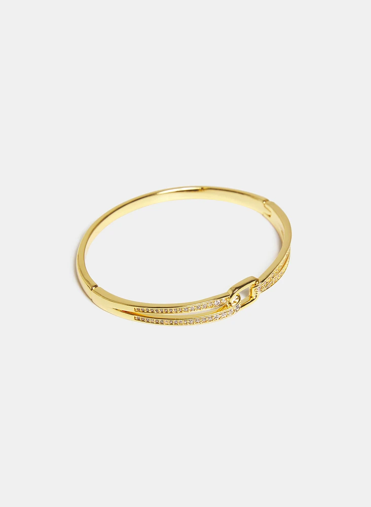 Bracelet-jonc à cristaux