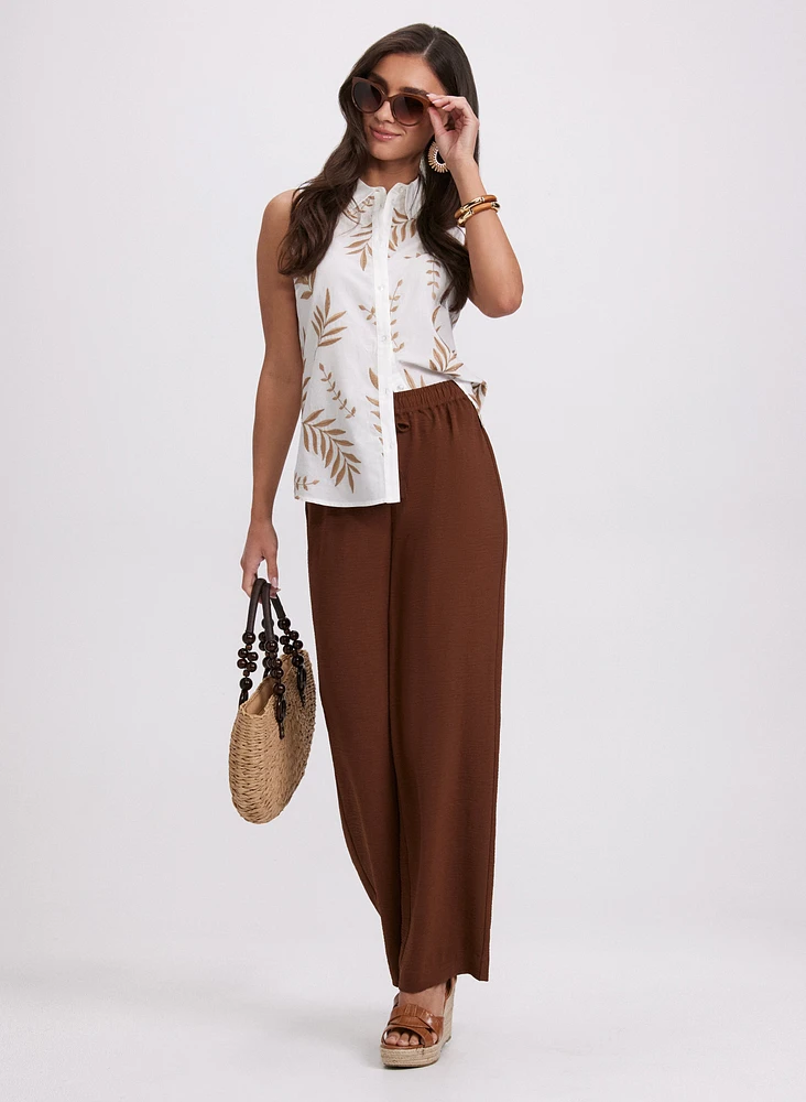 Olivia Crinkled Wide-Leg Pants