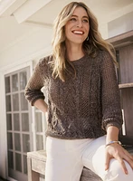 Sequin Detail Openwork Sweater