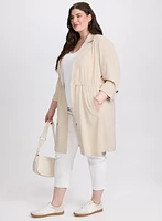 Long Drawstring Waist Jacket