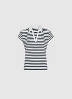 Stripe Cap Sleeve T-Shirt