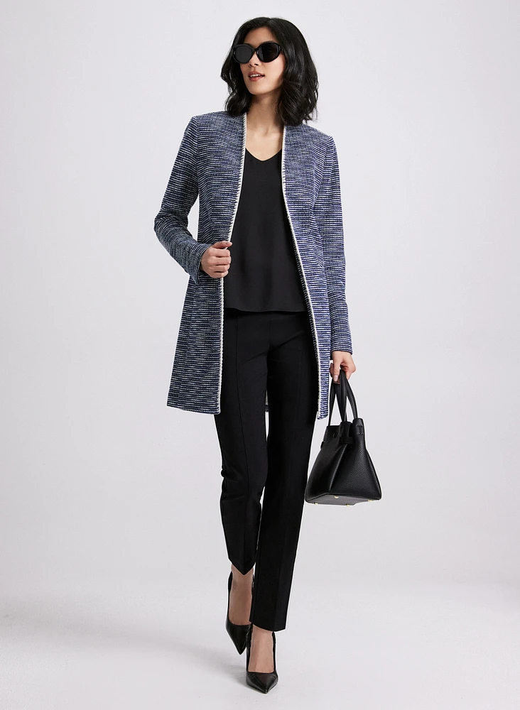 Trim Bouclé Jacket & Sofia Slim-Leg Pants - Short