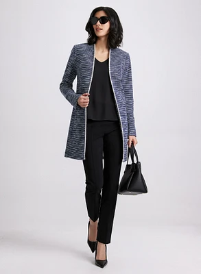 Trim Bouclé Jacket & Sofia Slim-Leg Pants - Short