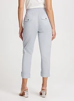 Cotton Drawstring Waist Cargo Capris