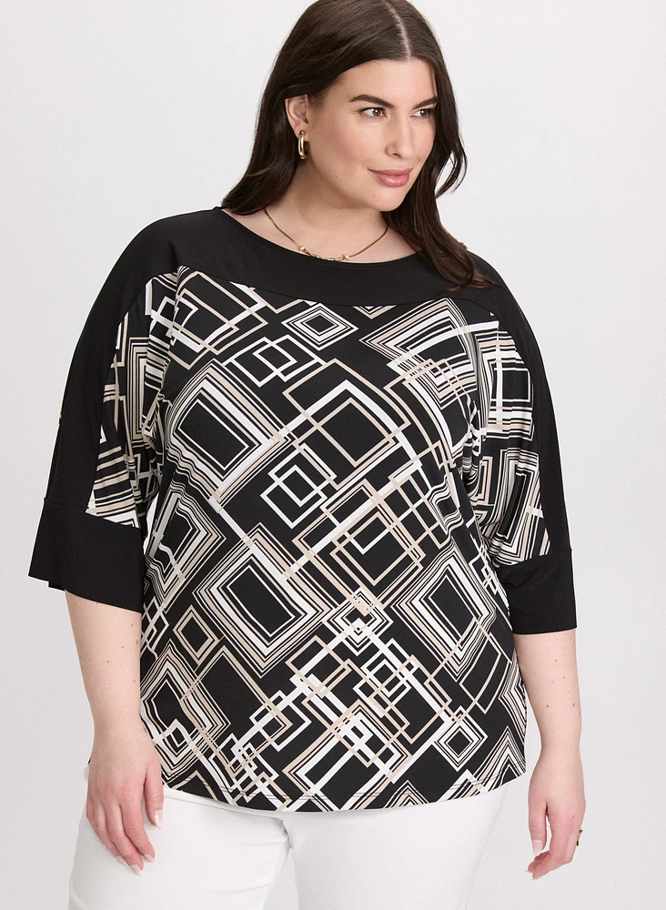 Geometric Colour Block Top