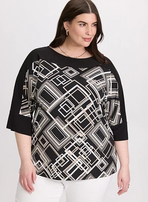Geometric Colour Block Top