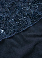 Robe effet cape à paillettes