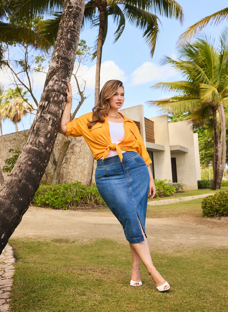 Denim Pencil Skirt