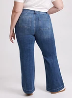 Patch Pocket Wide-Leg Jeans