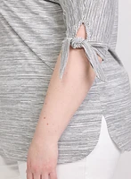 Striped Knot Sleeve T-Shirt