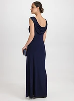 Lace Cowl Back Dress