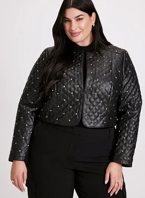 Studded Vegan Leather Jacket