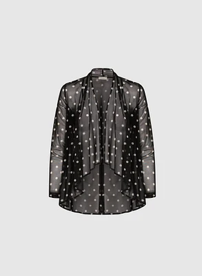 Sheer Polka Dot Cardigan