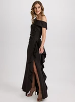 Robe asymétrique à volants