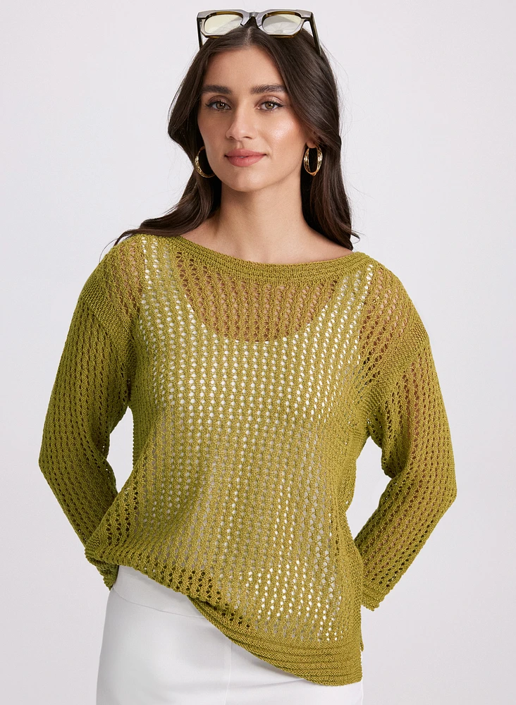 Pull en tricot ajouré