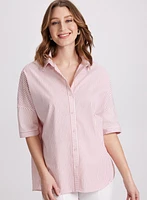 Blouse rayée en mélange de coton