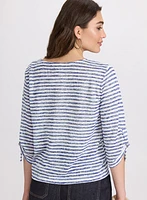 Stripe 3/4 Sleeve Top