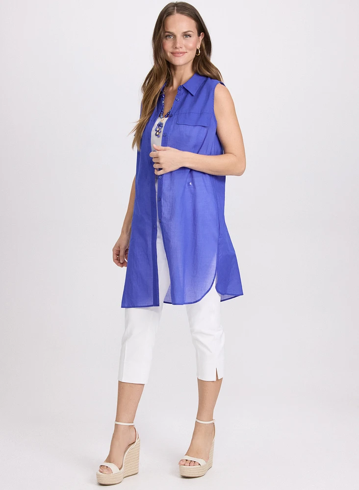 Voile Button-Down Blouse