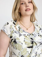 Floral Ruffle Front Top
