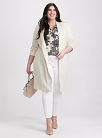 Collarless Duster Jacket & Sofia Slim-Leg Pants