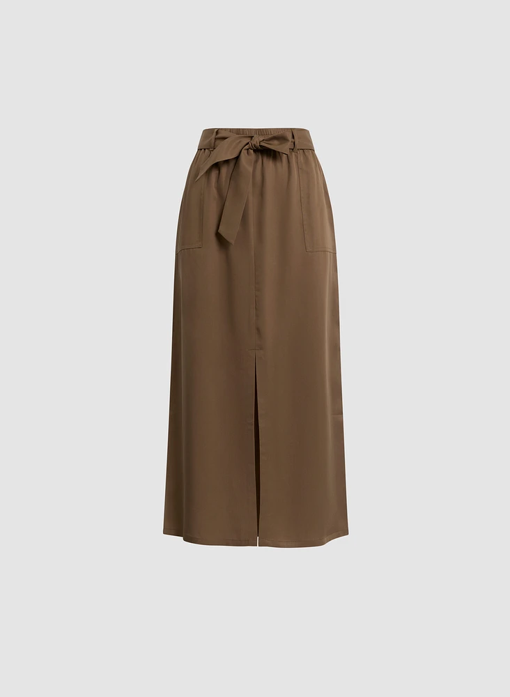 Jupe midi à fente avant