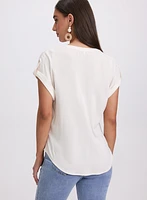 Blouse boutonnée à ourlet nou