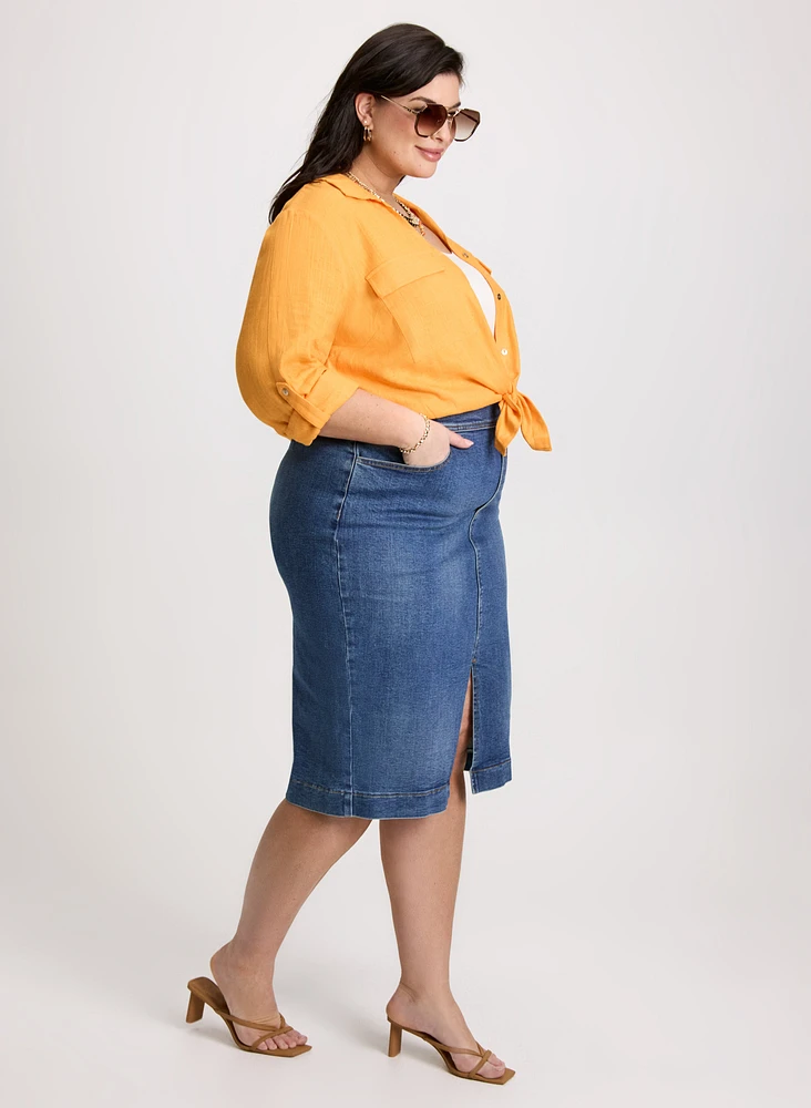 Denim Pencil Skirt