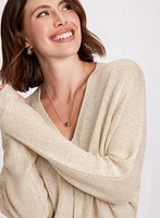 Zip-Front Long Dolman Sleeve Cardigan