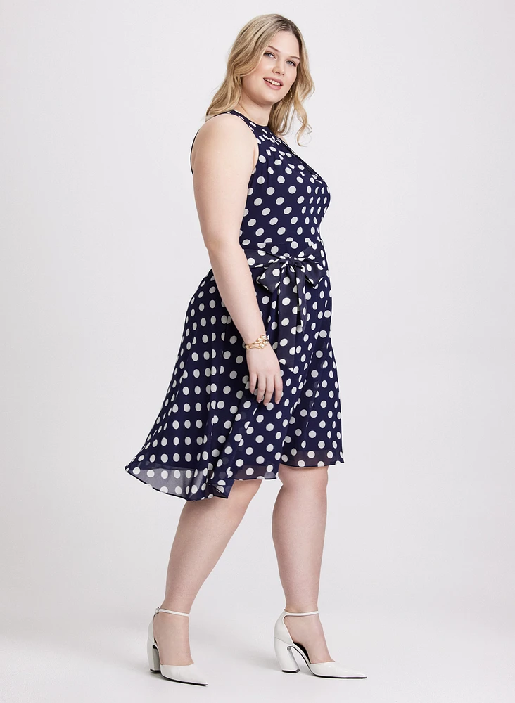 Polka Dot Chiffon Dress