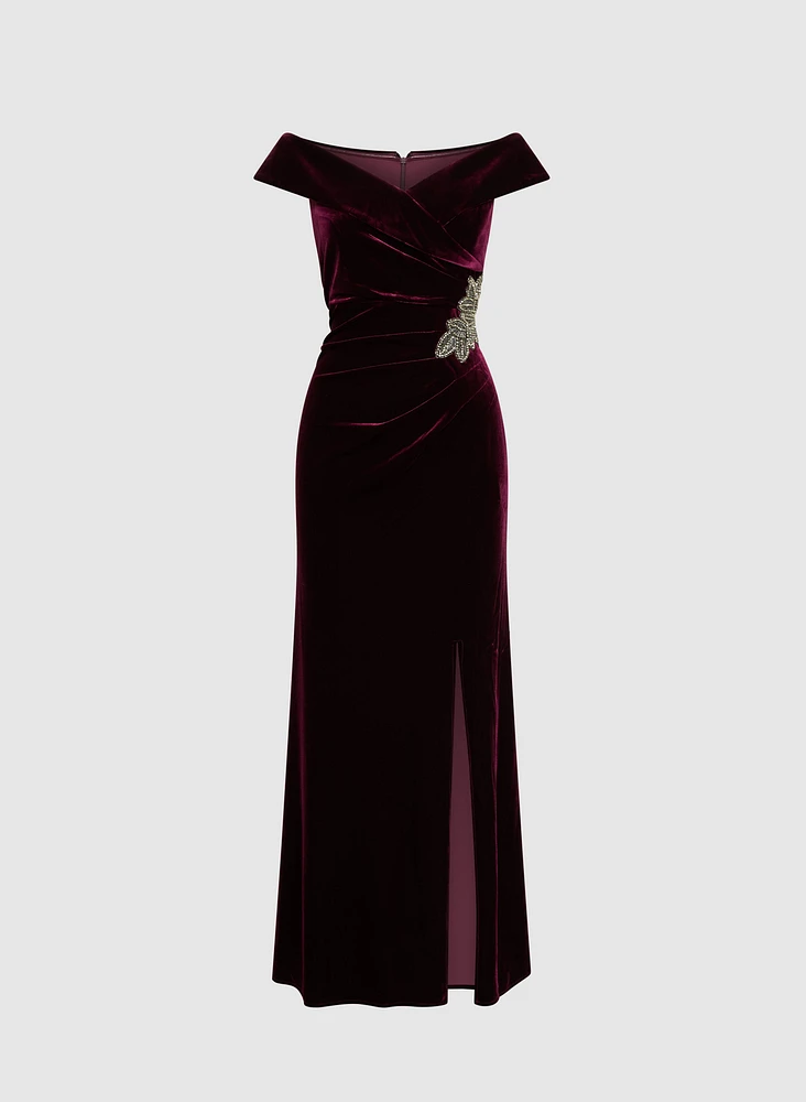 Sweetheart Neck Velvet Dress