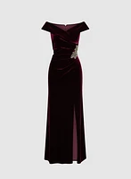 Sweetheart Neck Velvet Dress